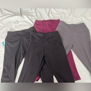 4 Women's Black, Gray, and Maroon Leggings